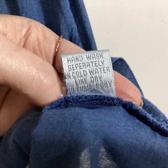 L’affaire Chambray Embroidered Boho Top Size M - Picture 14 of 14